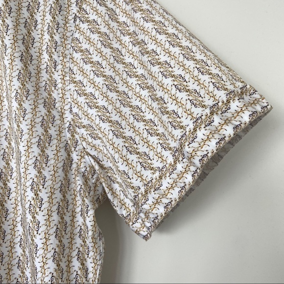 MICHEL MARTIN MENS BUTTON DOWN SHORT SLEEVE PAISLEY SHIRT, 100% COTTON, MEDIUM - Picture 6 of 8